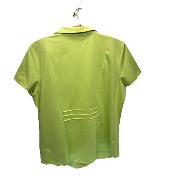 Chico’s Zenergy Golf Shirt Women’s Size 2 M Lime Green Collared Stretch Top - Picture 3 of 12
